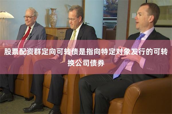 股票配资群定向可转债是指向特定对象发行的可转换公司债券